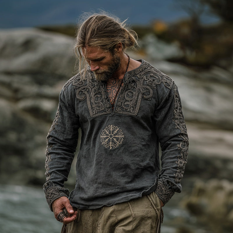Men's Vegvisir Runes Celtic Knot Art Viking Shirt
