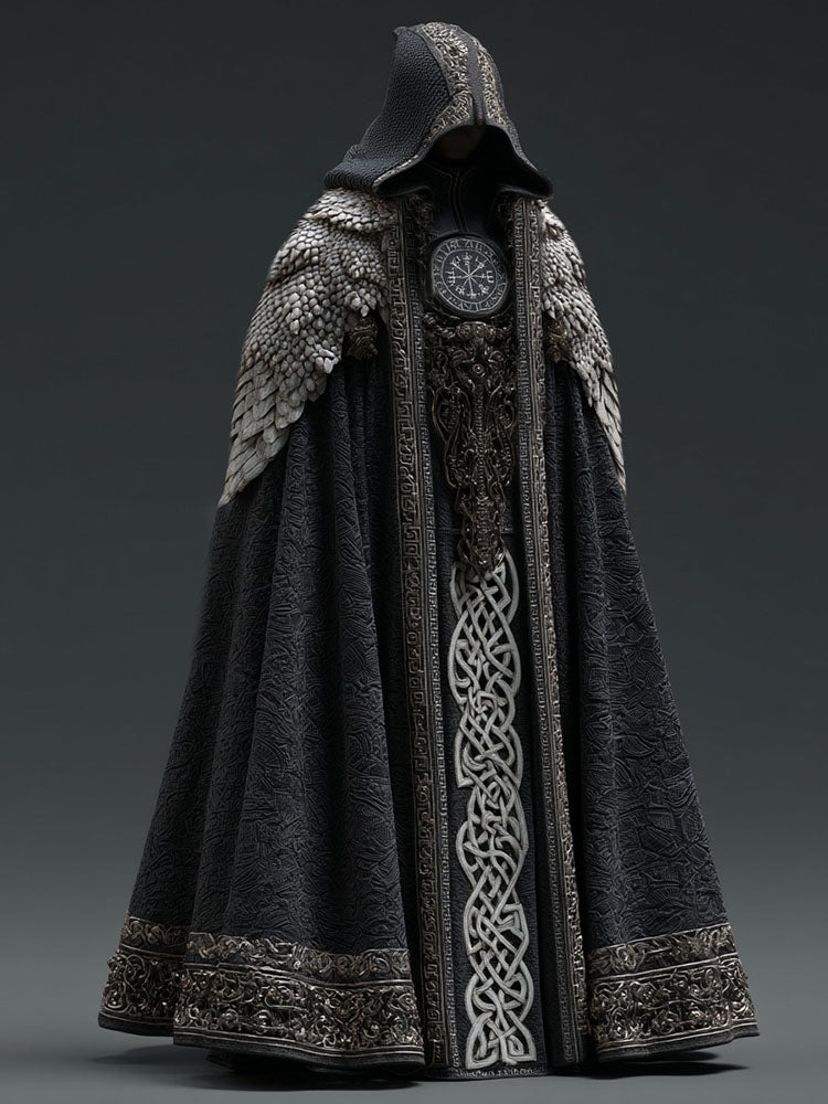 Men's Viking Celtic Knot Compass Embroidered Cape