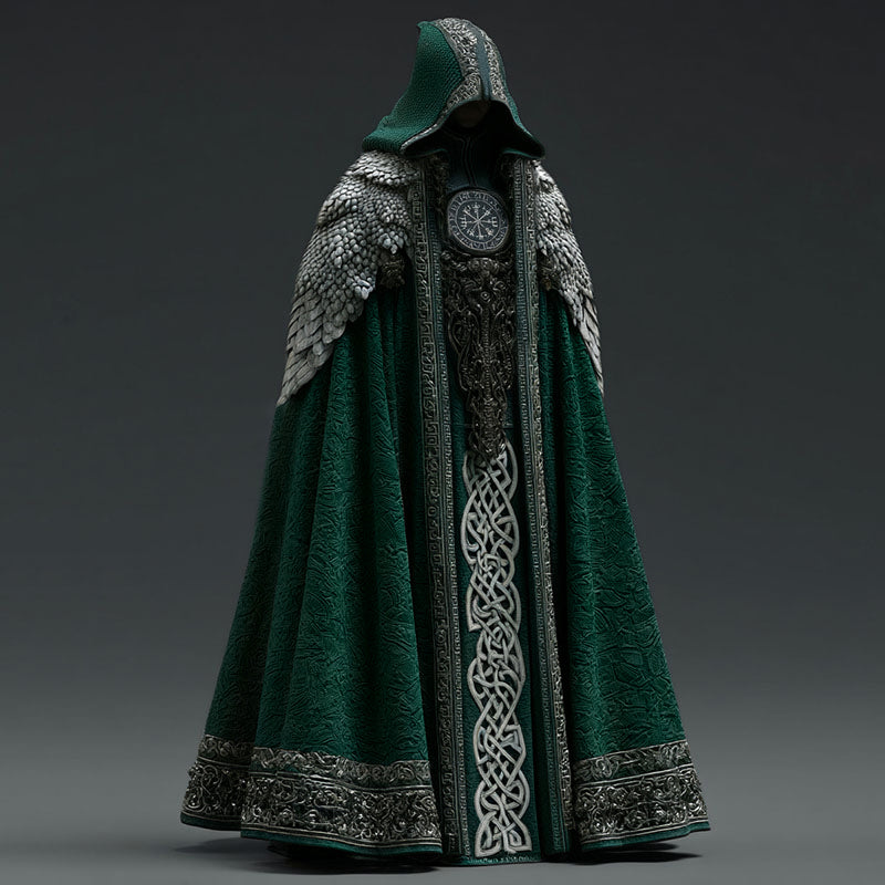 Men's Viking Celtic Knot Compass Embroidered Cape